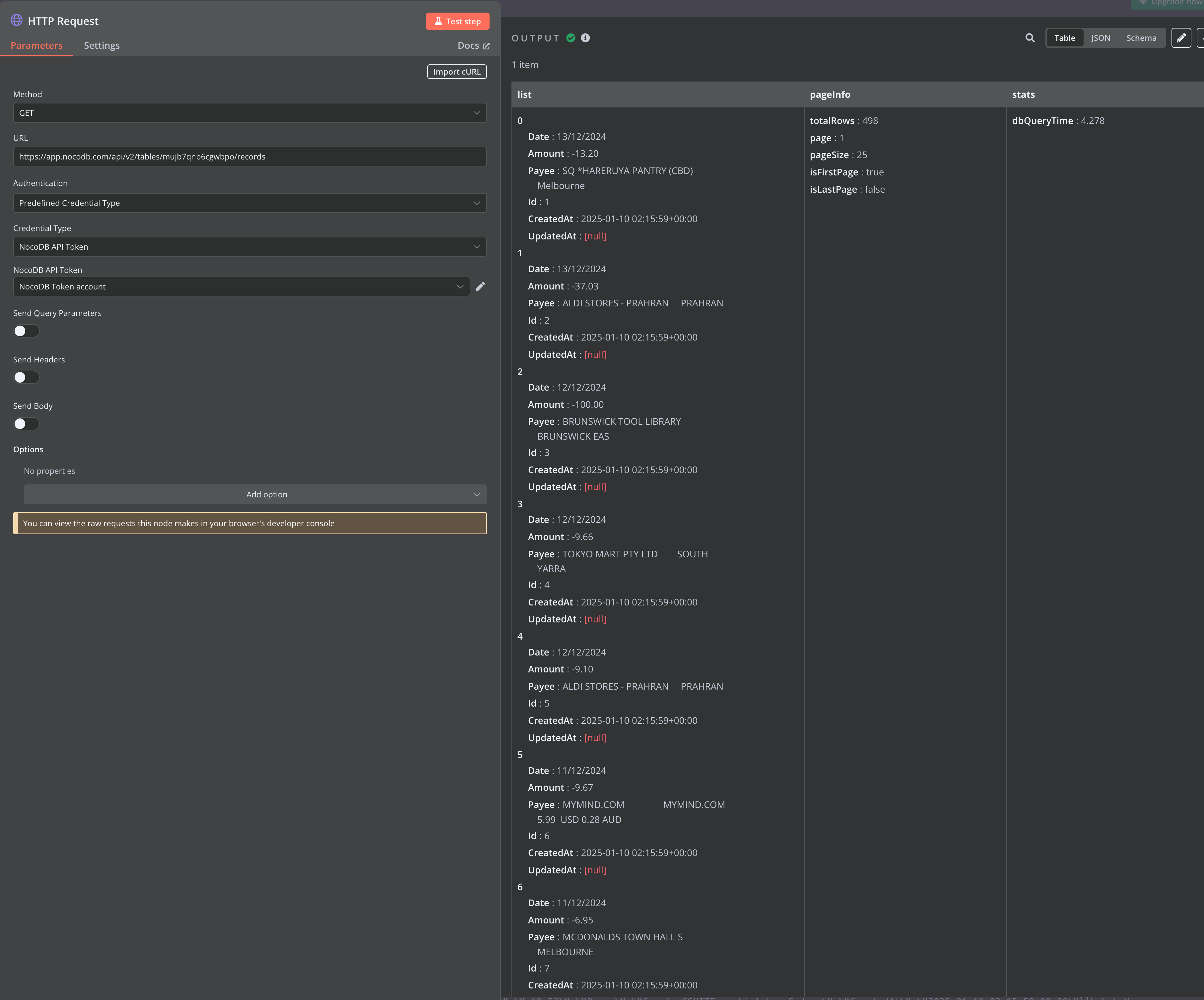 n8n HTTP request node configuration